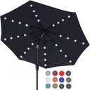 ABCCANOPY Durable 11FT Solar Led Patio Umbrellas with 32LED Lights (Navy Blue)