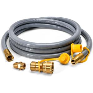ABYDA 10Feet 1/2 Inch ID Natural Gas Hose with Quick Connect Fitting-Ideal for BBQ, Grill, Pizza Oven, Patio Heater, and More Low-Pressure Appliances - Natural Gas Conversion Kit, CSA Certified