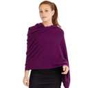Velanio Cashmere 100% Cashmere Knitted Wrap Shawl Extra Large Scarf Stole, Burgundy, Large