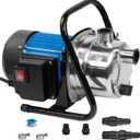 FLUENTPOWER 1HP Portable Garden Transfer Pump, 900GPH Electric Sprinkler Booster Pump, Shallow Well Jet Pump for Home Lawn Irrigation and Water Draining