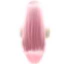 xiweiya Long Silky Straight Baby Pink Wigs - Heat Resistant Fiber, Syntehtic Baby Pink Lace Front Wig Heat Resistat Fiber Long Hair Wig Middle Part Cosplay Wig 24inch