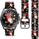 22mm Holiday Christmas Thanksgiving Watch Band Compatible with Samsung Galaxy Watch 46mm/Galaxy watch 3 45mm/Gear S3 Classic/Frontier Replacement Watch Strap (Black Gnome)