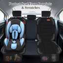 Siivton Car Seat Protector for Child Car Seat,Waterproof Car Seat Cover for Leather and Fabric Seats, 2 Mesh Pockets, Non-Slip Bottom,Thick Padding Cushion