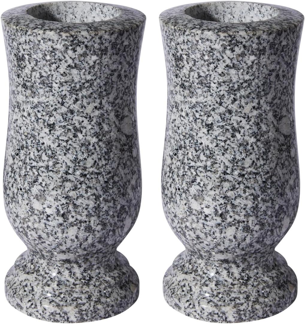 Natural Granite Cemetery Vase for Grave Headstone Decoration Timeless Memorial