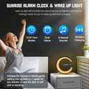 Smart LED Table Lamp, 5-in-1 Night Light Fast Wireless Charging Station, 256 Lights Mode Dimmable Bedside Lamp, Bluetooth Speaker & App Control for Bedroom, Home Decor, Alarm Clock for Festival Gifts
