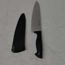 Farberware Edgekeeper 8-Inch Chef Knife with Self-Sharpening Blade Cover, High Carbon-Stainless Steel Kitchen Knife with Ergonomic Handle, Razor-Sharp Knife, Black