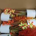 Chuangdi 6 Pcs Artificial Fall Thanksgiving Flowers in Vase 11.8 Inch Fall Thanksgiving Table Centerpieces Faux Potted Plant Fake Flowers in Pot Table Decor for Home Office Party Kitchen(Flower)