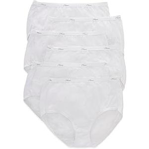 Hanes Women's High-Waisted Brief Panties, 6-Pack, Moisture-Wicking Cotton Brief Underwear (Colors May Vary) Size L