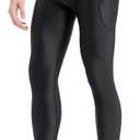 UPF 50+ Men's Surfing Leggings Sun Protection Swimming Pants (Large, Black)