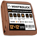 White Duck Outdoors Premium Heavy Duty Canvas Tarp Extra Reinforced For Greater Durability Cut Size 12x12 Finished Size 11"6"x 11'6"