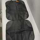 Siivton Car Seat Protector for Child Car Seat,Waterproof Car Seat Cover for Leather and Fabric Seats, 2 Mesh Pockets, Non-Slip Bottom,Thick Padding Cushion (Black) (One Pack)