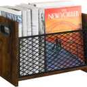 YINMIT Magazine Holder, Magazine Rack Floor, Magazine Storage Basket, File Holder Organizer, Folder Organizer for Magazines, Books, Newspapers, Tablets (Medium) (Rustic Brown)