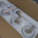 4 Lights Bathroom Vanity Light Fixtures, Gold Traditional Classic Vanity Light with Clear Glass, Bathroom Lighting Fixtures Over Mirror