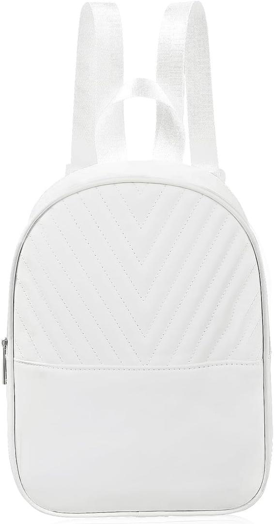 Womens Backpack, PU Leather Backpack Purse Mini Backpacks, Elegant Small Backpacks for Women with Adjustable Strap (white)(28 * 22 * 9 cm )
