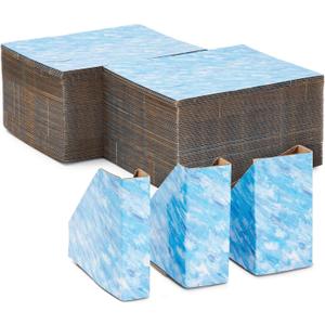 100 Pack Blue Picture Frame Corner Protectors for Shipping Art, Adjustable Cardboard Edges for Moving (Fits 1", 1.5", 2.2" Frames)