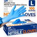 Supmedic Medical Soft Max Nitrile Exam Gloves, 100 Count Latex-Free Powder-Free Non-Sterile Food Safe Disposable Glove, Blue