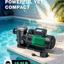 2 HP Swimming Pool Pump, 6980 GPH High Flow, 39.3 FT Max Head, 110V/60Hz IPX68 Waterproof, Inground & Above Ground Pool Water Circulation Pump