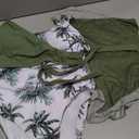 Girls Swimsuit One Piece Bathing Suit Tropical Floral with Adjustable Straps Girls'Swimwear with Cover Up 9-16T (15-16 Years, White+green)