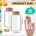 Nuenen 50 Pcs 3oz Plastic Sand Art Bottles with Corks Stoppers Small Clear Containers for Sand Art Mini Vial Potion Bottles Plastic Jars with Lids for DIY Arts and Craft Supplies
