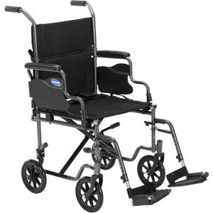 Invacare Transport Wheelchair for Adults, Compact Lightweight Wheel Chair with Foldable Backrest, Flip-Back & Removable Desk-Length Arms, 19" Seat, Swing-Away Footrests, Portable Travel Transfer Chair
