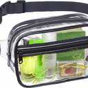 Clear Fanny Pack, Clear Belt Bag Transparent Waist Bag Lightweight Large Capacity for Travel Sports Outdoor, 6 Pack