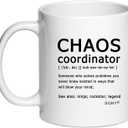 SIUNY Chaos Coordinator Mug - Chaos Coordinator Gifts for Men Coffee Mugs -Thank You Gifts for Women, Boss, Coworker, Manager, Office, Teacher, Nurse, Mom (CHAOS)