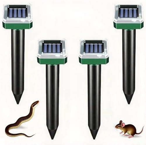Solar-Powered Ground Vibrating Repellent – Keep Rats, Snakes, Rabbits & Hedgehogs Away from Your Garden, Lawn, Yard, Farm & Orchard