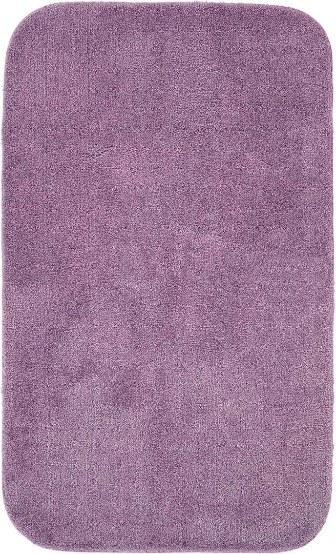 Garland Rug Traditional Nylon Washable Purple 30" X 50" Bath Rug - Soft, Absorbent, and Stylish for Your Bathroom (2'6" x 4'2" (Rectangular))