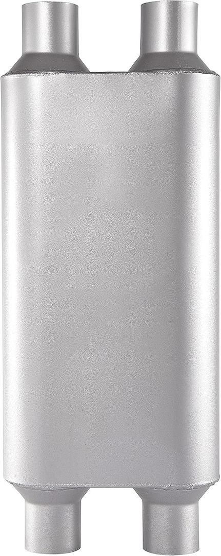 Universal 80Series Mufflers 3.0 Inch Dual Inlet (ID) 3.0 Inch Dual Outlet (ID), 3 Chamber Performance Automotive Muffler Exhaust FH20D20