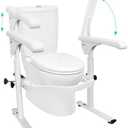 Toilet Safety Rails for Elderly (520 lbs), Handicap Toilet Rails with Foldable Handles, Toilet Assist Rails, Toilet Rails for Seniors, Heavy Duty Toilet Safety Frames Rails with Arms,Christmas