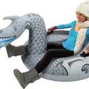 GoFloats Winter Snow Tubes - Choose from Unicorn, Disney's Frozen, Ice Dragon, Polar Bear, Penguin, Flamingo - Inflatable Sled for Kids and Adults (44 Inch)