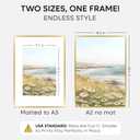 Homeforia A2 Picture Frame Gold, High End Metal 16.5 x 23.5 inches Poster Frames with Mat 11.7 x 16.5 for Photo, A2 Size Frames Matted to A3 Print, 16.5 by 23.4 Hanging Frame, Tempered Glass, Set of 1
