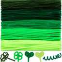 Peryiter 500 Pieces Pipe Cleaners Chenille Stems for Flowers Craft Supplies Bulk Fluffy Fuzzy Sticks for DIY Art Projects Creative Gift Wrapping Party Decorations(Green,12 Inch)