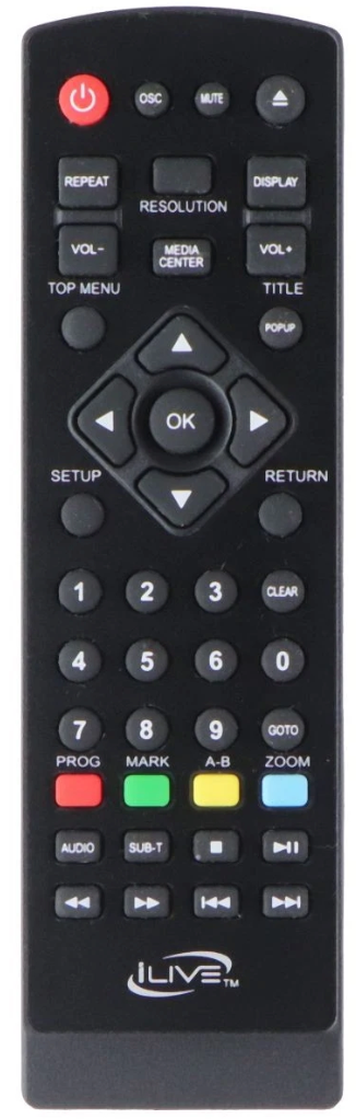 Remote Control for Portable Blue Ray DVD Player W-BR141/ W-BR146/W-BR156