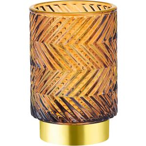 Makeup Brush Holder Organizer,Toothbrush Holders,Desk Pen Pencil Holder,Multifunctional Vintage Glass Brush CupA40-5-US (Brown)