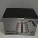 Tea Kettle with Thermometer Pot Black Stovetop Tea Kettle 40oz Gooseneck Kettle Teapot Pour Over Coffee Kettle with Thermometer,1200ml,6 Cup,Black,1Pack (1.3 Quarts)