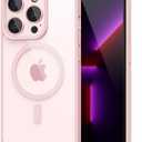 oakxco for iPhone 13 Pro Case Clear Magnetic Compatible with Magsafe, Thin Slim Transparent Non Yellowing, Hybrid Soft Silicone Bumper & Hard Plastic Protective Cover for Women, Light Pink