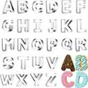 Letter Cookie Cutters Shapes Large 3 Inch - 26 Pcs Stainless Steel Alphabet Letter Cookie Cutter Set Fondant Biscuit Fruit Dough Mold Tools for Sandwich, Birthday, Christmas, and Holiday Party