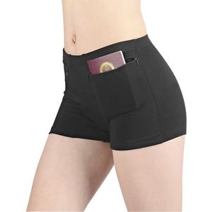 Pocket Pantie for Women, Travel Underwear with Secret Pocket Panties Women's, Large Size 2 Packs (Black)