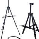 U.S. Art Supply 66" Black Metal Tripod Easel Display - Adjustable 20"- 5.5', Holds 32" Canvas - Floor/Tabletop Easel Stand, for Sign Display, Painting, Poster Board, Canvas - Portable Bag