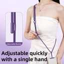 Phone Lanyard Crossbody & Neck, Adjustable Wide Strap with Anti-Loss Lock for iPhone Samsung - Universal Hands Free (Purple)