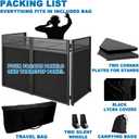 2026 Upgraded DJ Booth Stand Portable 45"L x 25"W Foldable DJ Facade Booth with Dual Corner Panels, Wheels, Mobile DJ Controller Stand with Scrim & Carry Bag for Weddings, Parties & Events