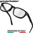 grinderPUNCH High Magnification Power Readers Slim Reading Glasses, +4.50