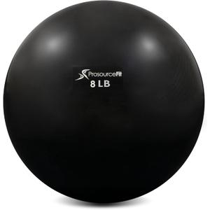 ProsourceFit Weighted Toning Exercise Balls for Pilates, Yoga, Strength Training and Physical Therapy, 2 lb to 8 lb, Color Coded (Black)
