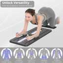 JANUA Pilates Board - Pilates Reformer Set, Multi-Purpose Foldable Pilates Reformer Board for Home, 5 in 1 Pilates Sliding Board, Black