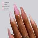 BTArtboxnails XCOATTIPS Bare 5-Shades Nude Press on Nails - 4-Week Wear Extra Long Coffin Press on Nails, Easy to Apply, Soak Off, Salon Quality Value at Home, 16 Sizes - 160 Fake Nails