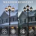 3-Head Outdoor Post Lights, 84" Dusk to Dawn Sensor Pole Lamp, Waterproof Floor Lamps, Outlet Gfci Pathway Lights for Garden, Lawn, Yard