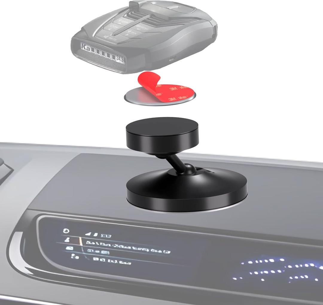 Radar Detector Mount, Upgrade Magnetism Aluminum Dashboard Mount, for Cobra,Escort,UnidenR3 R4 R7 R8, Valentine V1 Gen2 etc All Radar Detector, Shockproof Stable and Adjustable