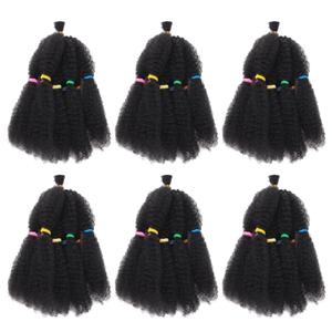 Afro Kinkys Hair 12 Inch 6 Packs Pre Stretched AfroKinkys Twist Hair Afro Braiding Hair Kinkys Twist Crochet Braids Synthetic Hair Extensions For Women (12 Inch (Pack of 6), #1B)