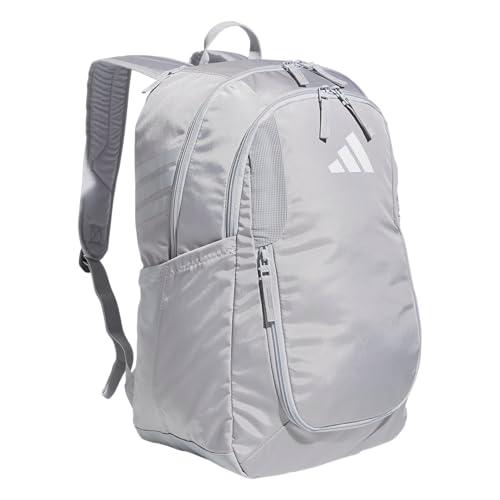 adidas Stadium Team Sports Backpack for Men and Women (36l) Durable Athletic Laptop Bag, Light Grey/4.0, One Size